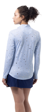 SOLSHINE PRINT 1/4 ZIP MOCK. STAR STRUCK. ARTIC SILVER. 900320 - SanSoleil