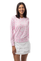 SANSOLEIL PRINT Long Sleeve Crew.  PLAY FOR P.I.N.K TENNIS.  900428PR - SanSoleil