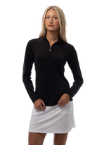 SUNGLOW ZIP MOCK. BLACK. 900434 - SanSoleil