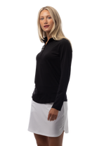 SUNGLOW ZIP MOCK. BLACK. 900434 - SanSoleil