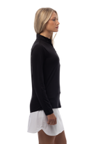 SUNGLOW ZIP MOCK. BLACK. 900434 - SanSoleil