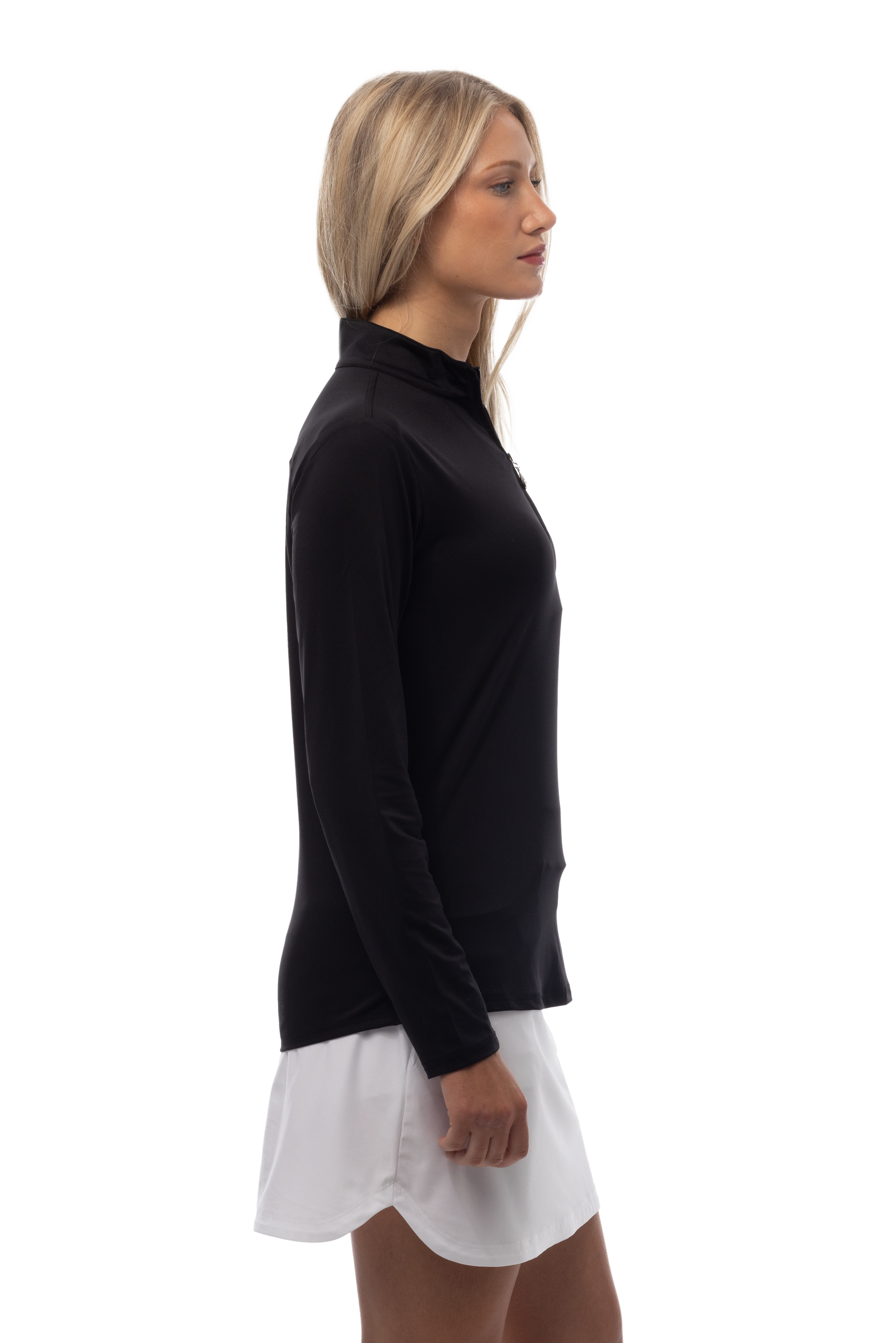 SUNGLOW ZIP MOCK. BLACK. 900434 - SanSoleil