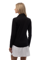 SUNGLOW ZIP MOCK. BLACK. 900434 - SanSoleil