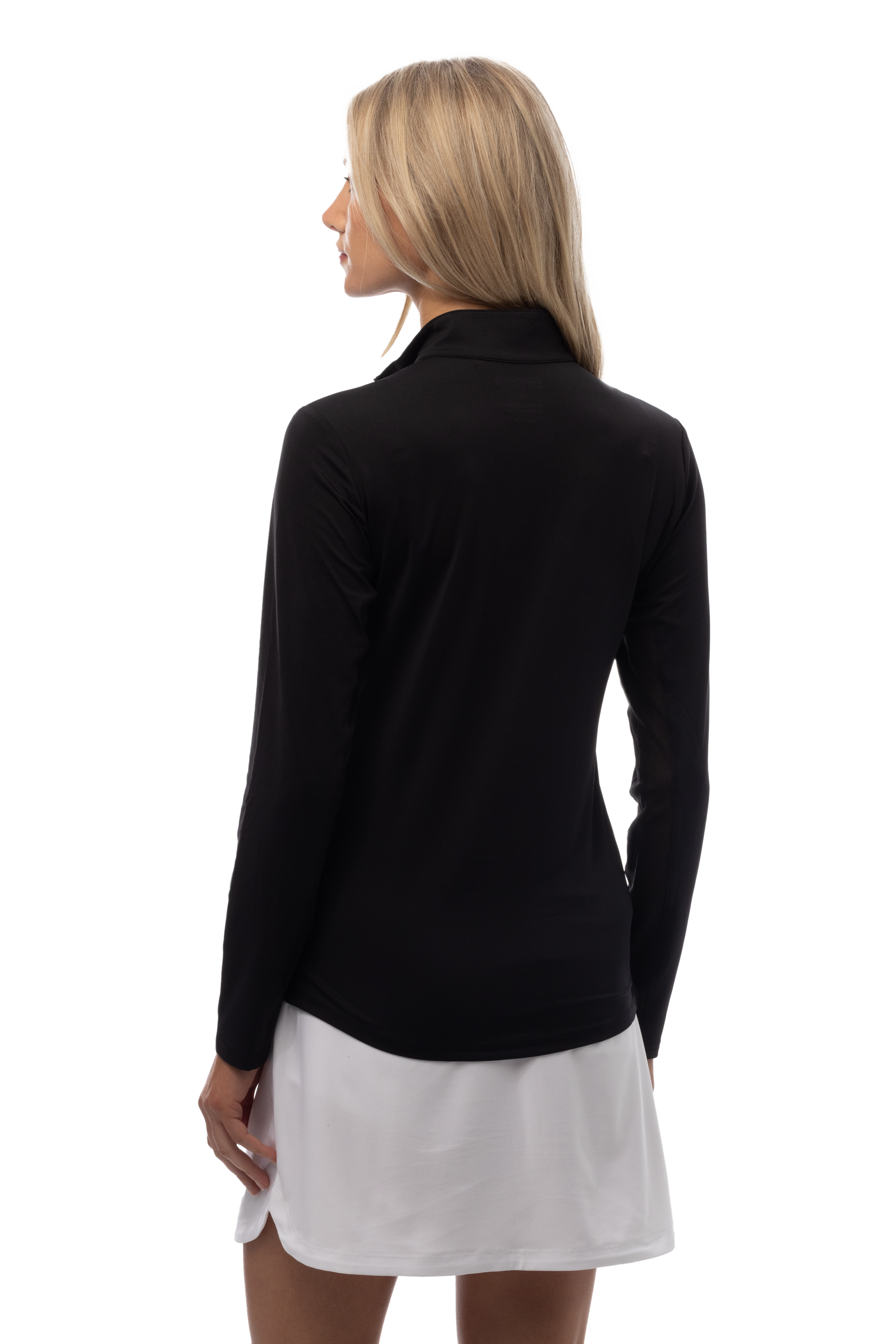 SUNGLOW ZIP MOCK. BLACK. 900434 - SanSoleil