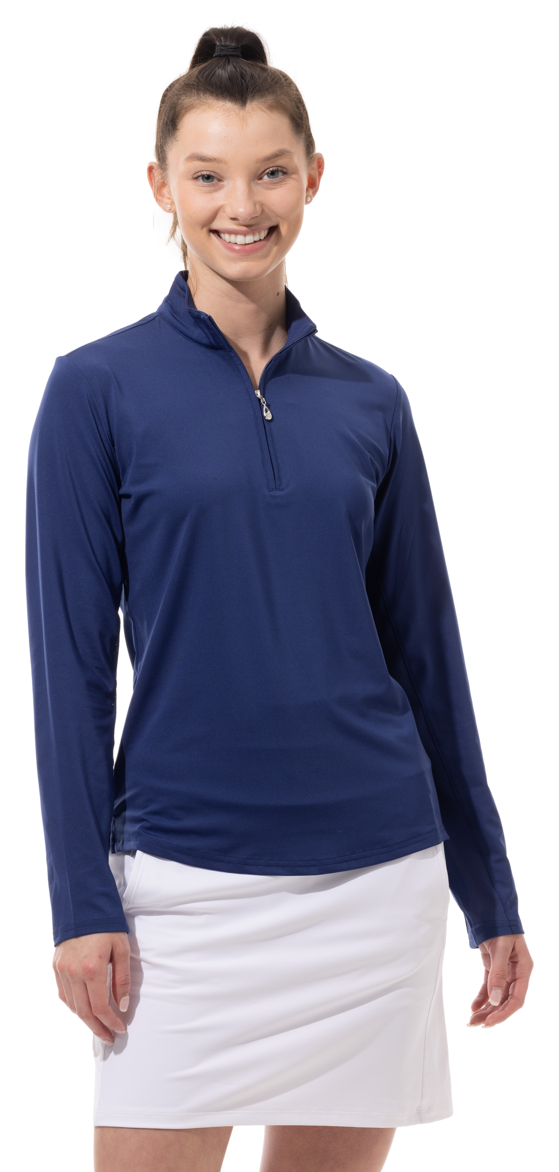 SUNGLOW ZIP MOCK. NAVY. 900434 | SanSoleil