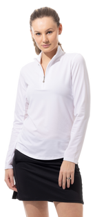 SUNGLOW ZIP MOCK. WHITE. 900434