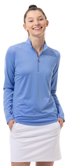 Sunglow Zip Mock. Cornflower Blue. 900434