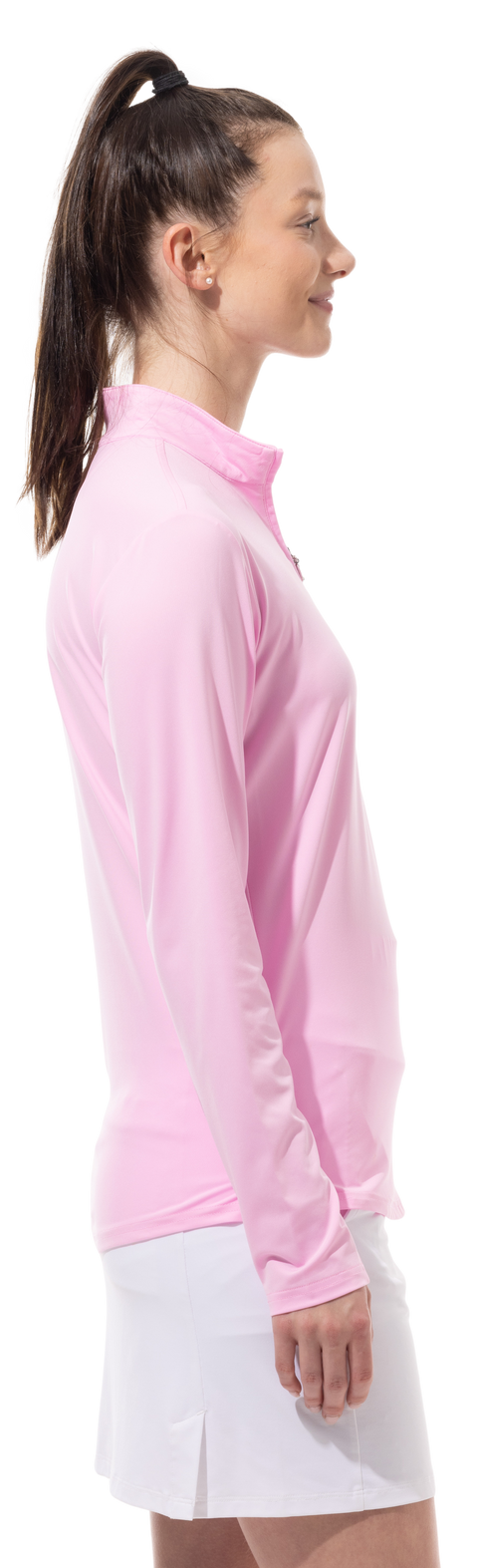 SUNGLOW ZIP MOCK. PINK. 900434