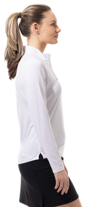SUNGLOW ZIP MOCK. WHITE. 900434 - SanSoleil