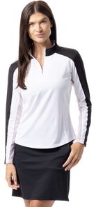 SUNGLOW COLOR BLOCK MOCK. WHITE-BLACK. 900436 - SanSoleil