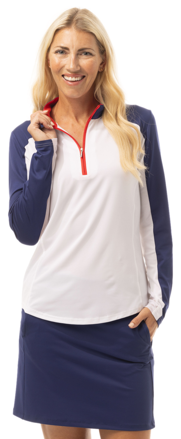 SUNGLOW COLOR BLOCK MOCK. RED-WHITE-NAVY BLUE. 900436 - SanSoleil