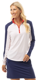 SUNGLOW COLOR BLOCK MOCK. RED-WHITE-NAVY BLUE. 900436 - SanSoleil