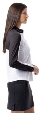 SUNGLOW COLOR BLOCK MOCK. WHITE-BLACK. 900436 - SanSoleil