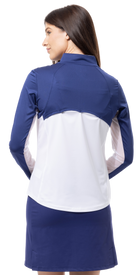 SUNGLOW COLOR BLOCK MOCK. WHITE-NAVY. 900436 - SanSoleil