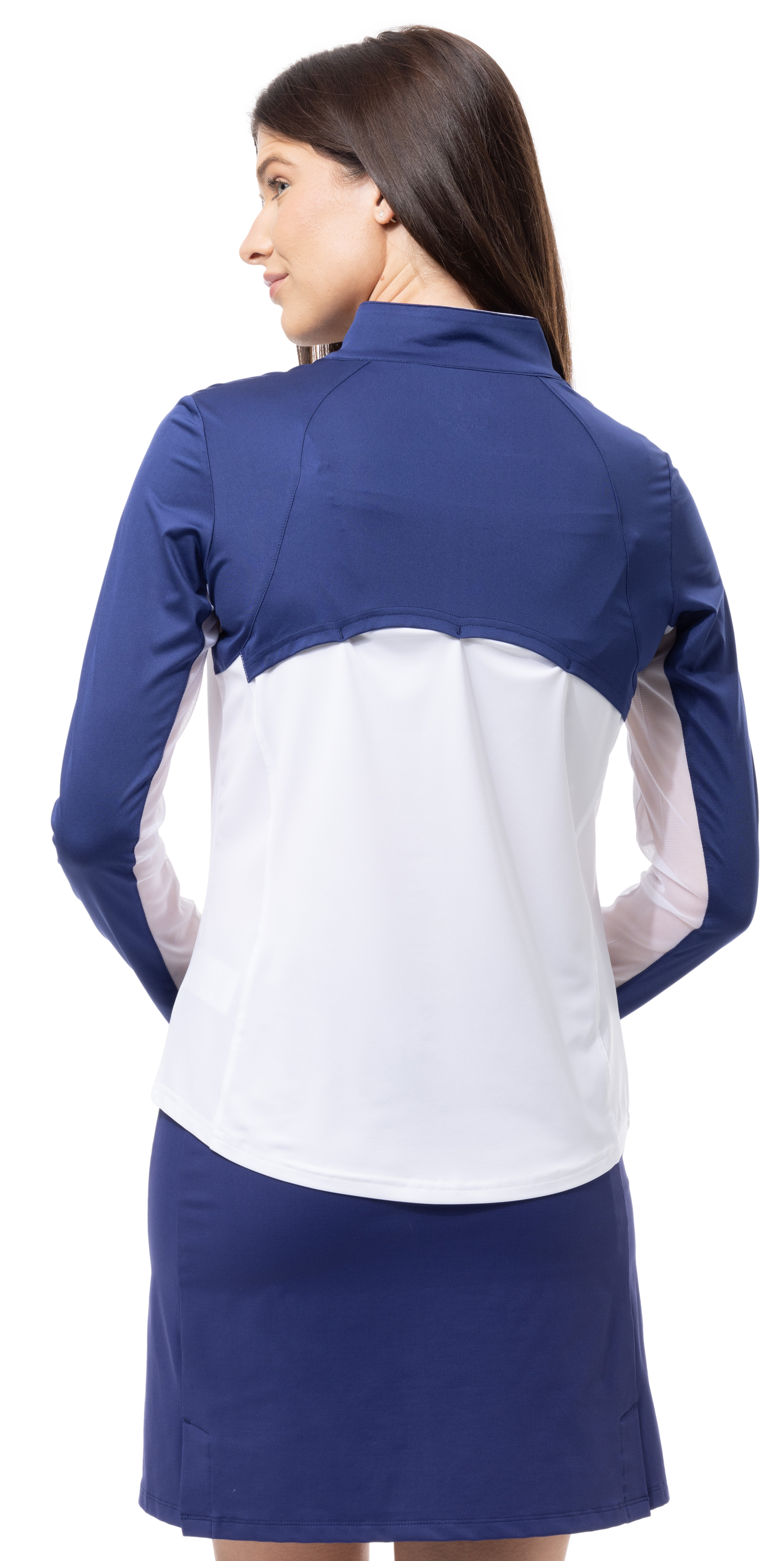 SUNGLOW COLOR BLOCK MOCK. WHITE-NAVY. 900436 - SanSoleil