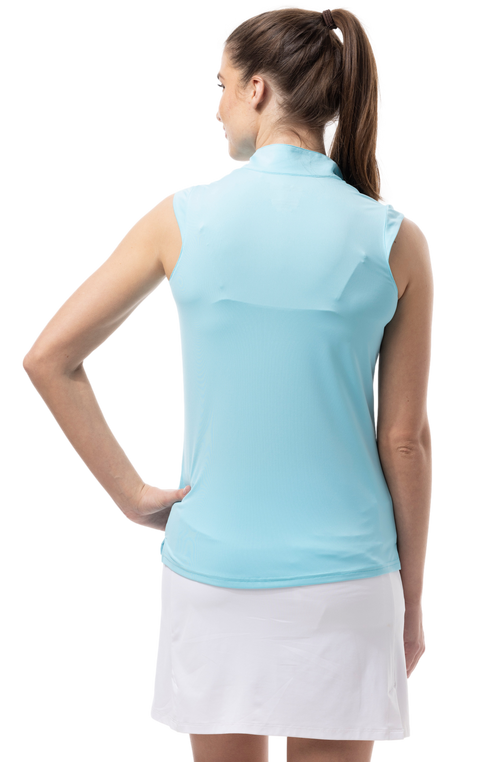 SUNGLOW SLEEVELESS MOCK - CAPRI BLUE . 900439