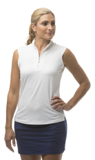 SUNGLOW SLEEVELESS MOCK. WHITE. 900439 - SanSoleil