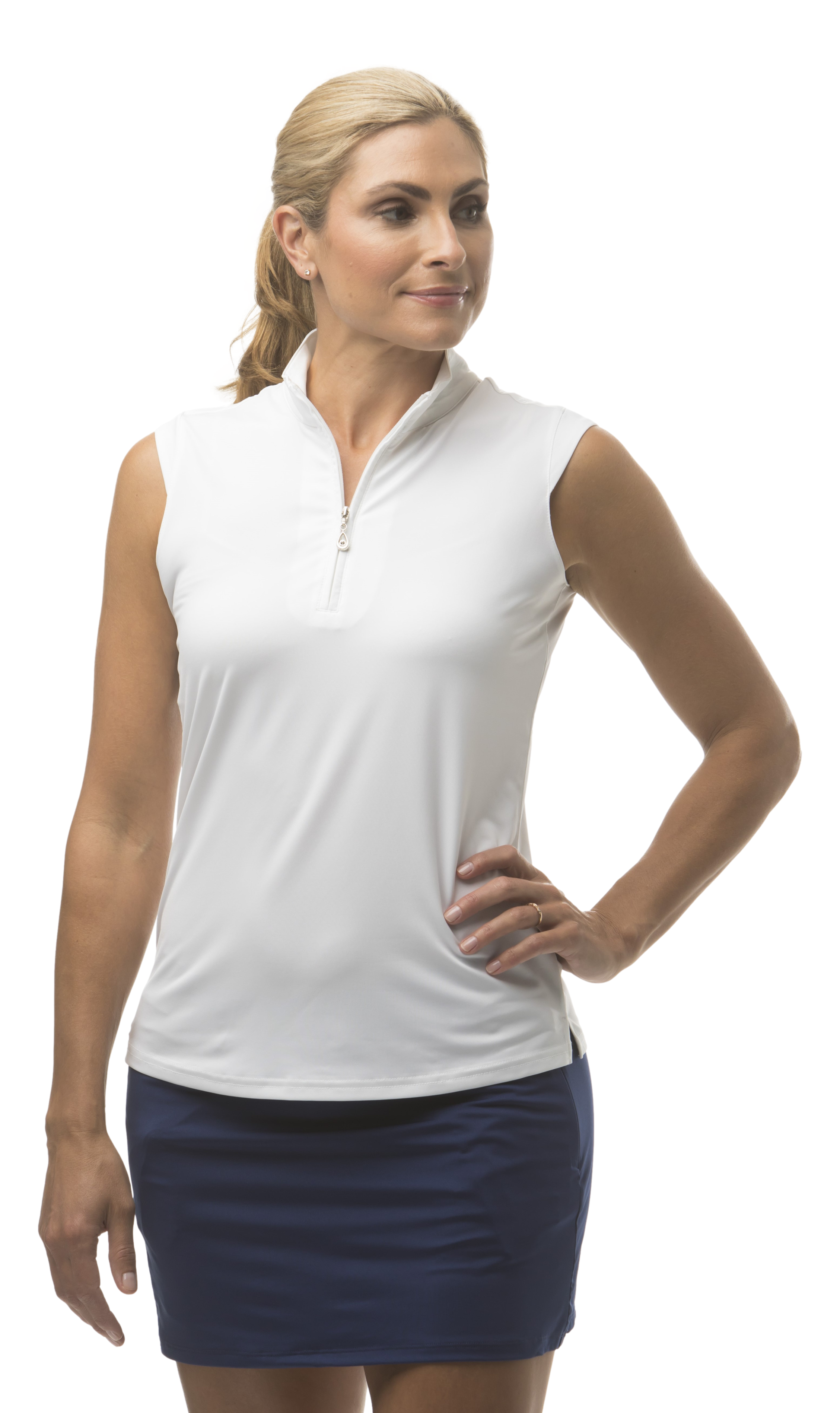 SUNGLOW SLEEVELESS MOCK. WHITE. 900439 - SanSoleil