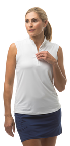 SUNGLOW SLEEVELESS MOCK. WHITE. 900439 - SanSoleil