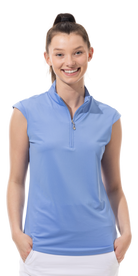 SUNGLOW SLEEVELESS MOCK - CORNFLOWER BLUE. 900439