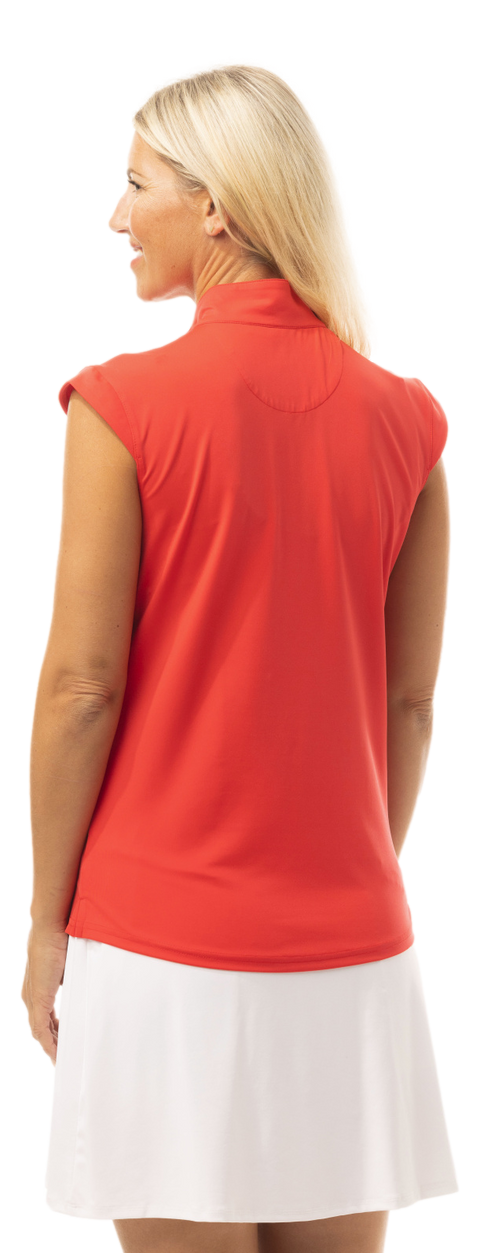 SUNGLOW SLEEVELESS MOCK - RED . 900439