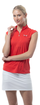 SUNGLOW SLEEVELESS MOCK. TENNIS EMB. RED . 900439 - SanSoleil