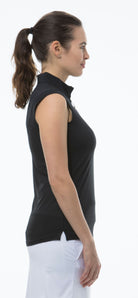 SUNGLOW SLEEVELESS MOCK. BLACK. 900439 - SanSoleil