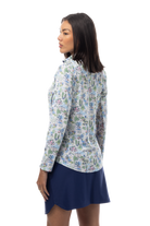 SANSOLEIL 1/4 ZIP MOCK WITH PIPING. VILLA. 900445P - SanSoleil