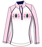 SOLCOOL 1/4 ZIP MOCK WITH PIPING. FA LA LA. 900445P - SanSoleil