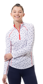 SOLCOOL ZIP MOCK. PUTT ABOVE. NAVY - 900445