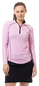 SOLCOOL ZIP MOCK. PUTT ABOVE. PINK - 900445