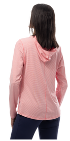 SANSOLEIL MELANGE STRIPE HOODIE. RED-WHITE. 900451MM - SanSoleil