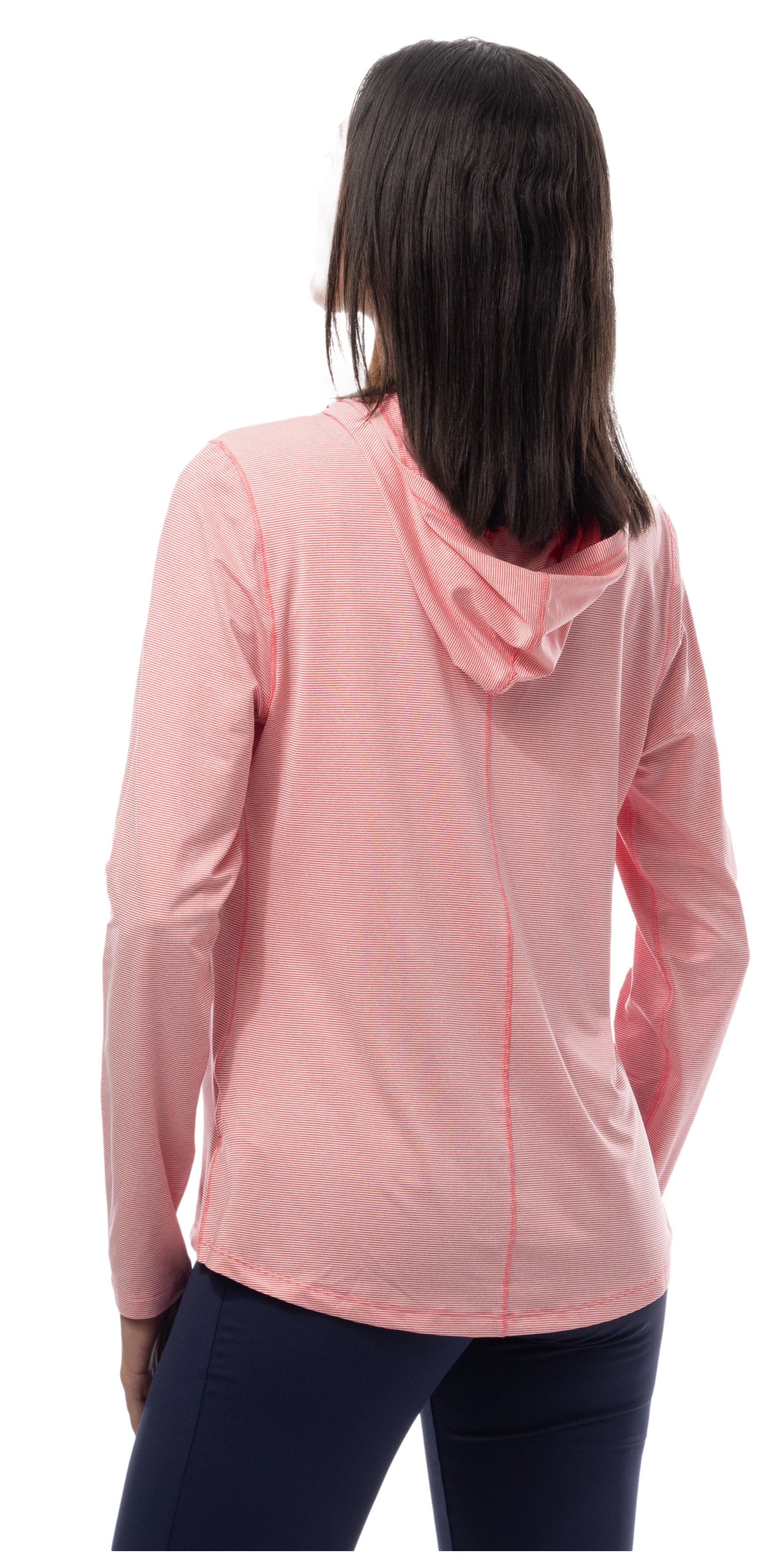 SANSOLEIL MELANGE STRIPE HOODIE. RED-WHITE. 900451MM - SanSoleil