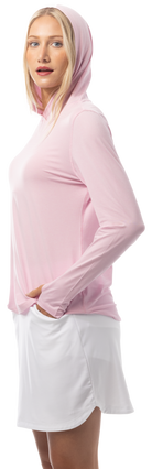SANSOLEIL MELANGE STRIPE HOODIE. ROSE-QUARTZ WHITE. 900451MM - SanSoleil