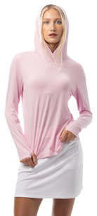 SANSOLEIL MELANGE STRIPE HOODIE. ROSE-QUARTZ WHITE. 900451MM - SanSoleil