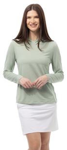 SOLMELANGE STRIPE HOODIE. MOSS-WHITE. 900451MM - SanSoleil