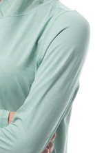 SANSOLEIL MELANGE STRIPE HOODIE. GREEN WHITE. 900451MM - SanSoleil