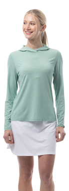 SANSOLEIL MELANGE STRIPE HOODIE. GREEN WHITE. 900451MM - SanSoleil