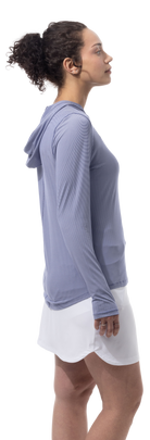 SANSOLEIL MELANGE STRIPE HOODIE. MIDNIGHT WHITE. 900451MM - SanSoleil