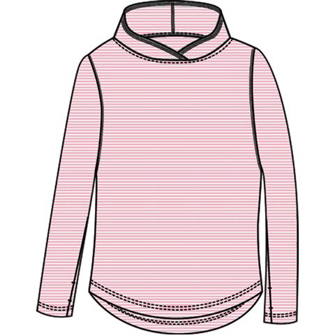 Turq-White striped MELANGE hoodie