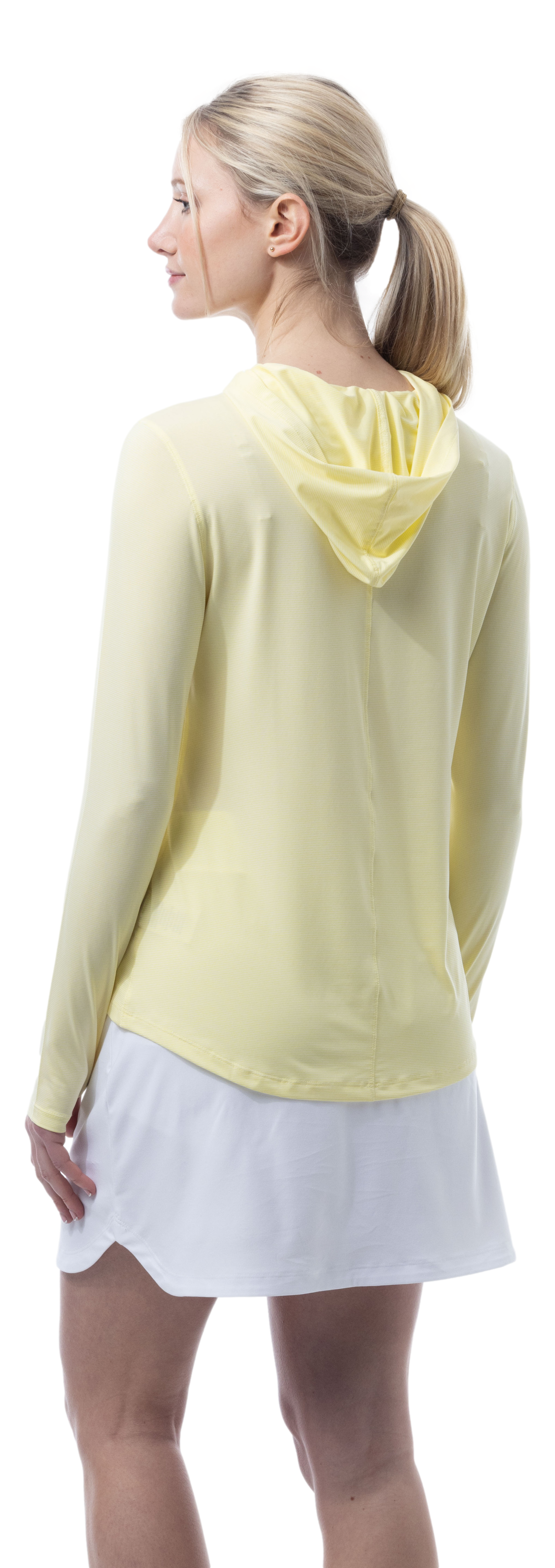 SANSOLEIL MELANGE STRIPE HOODIE. YELLOW WHITE. 900451MM - SanSoleil