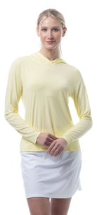 SANSOLEIL MELANGE STRIPE HOODIE. YELLOW WHITE. 900451MM - SanSoleil