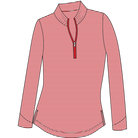 Long Sleeve Red-white Stripe 1/4 Zip Mock