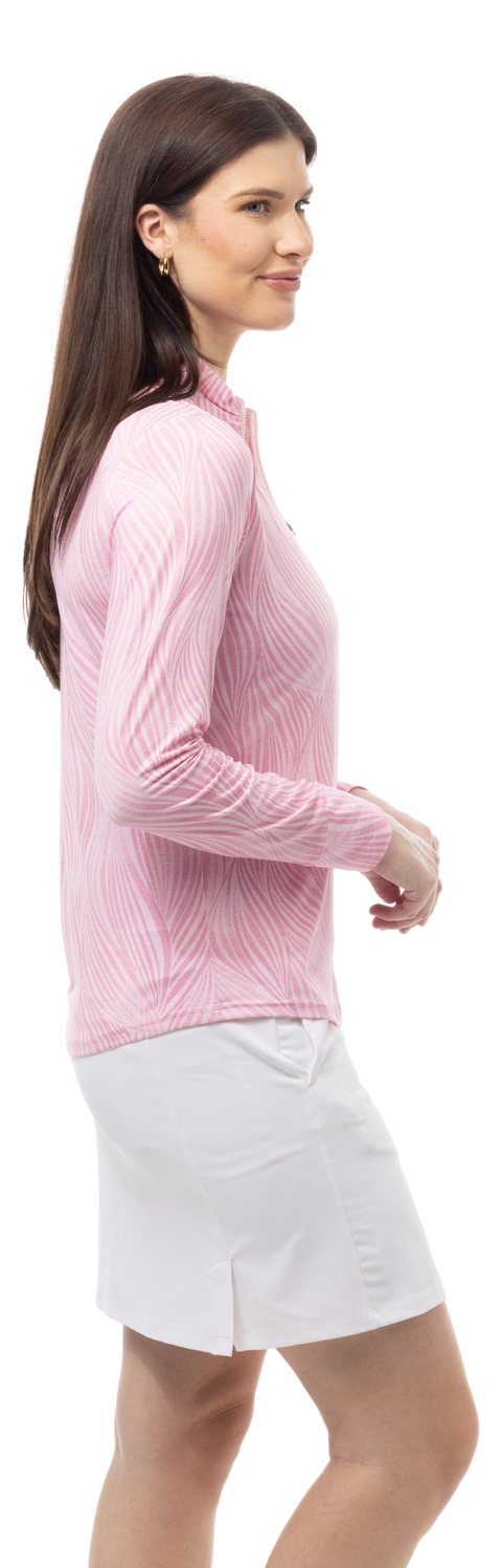 SOLMELANGE L/S PRINT MOCK. BRUSHSTROKES PINK. 900453P