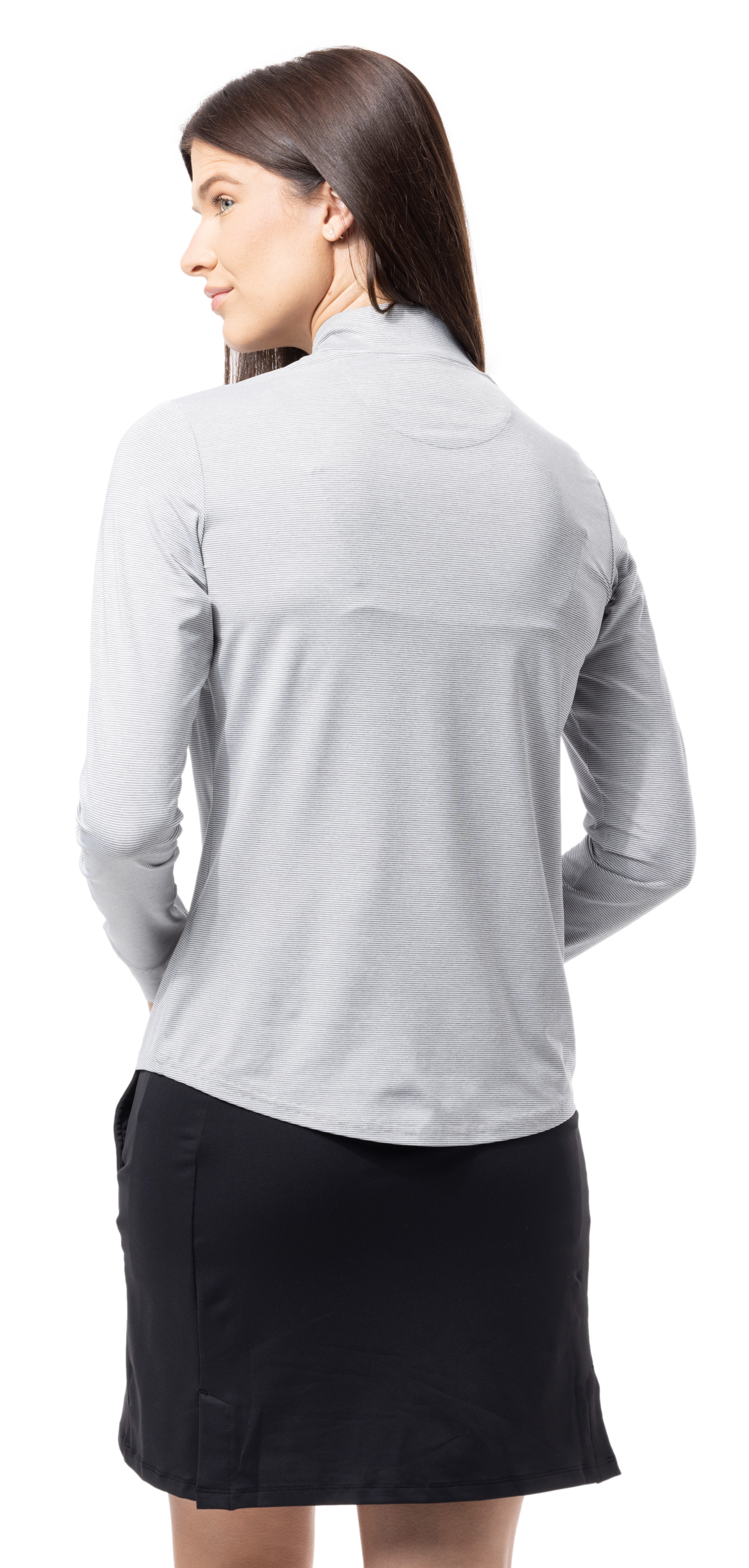 SOLTEK ICE STRIPE ZIP MOCK. DOVE. 900453MM - SanSoleil