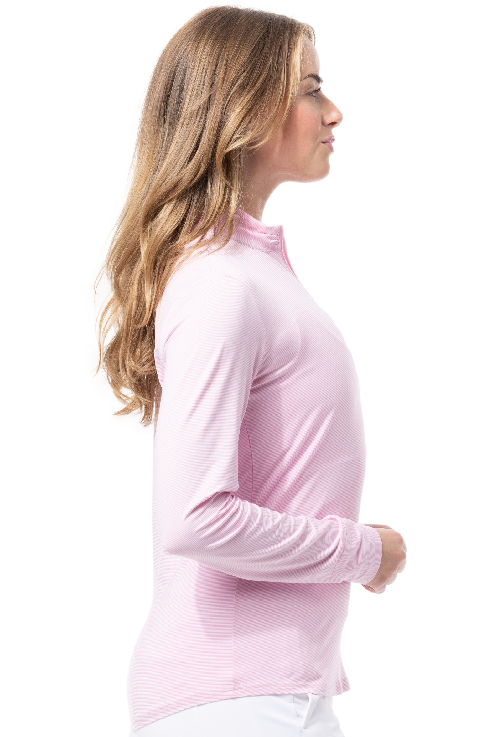 SOLTEK ICE STRIPE ZIP MOCK. ROSE. 900453MM - SanSoleil