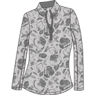 SOLTEK ICE PRINT ZIP MOCK. QUEEN BEE DOVE. 900453P - SanSoleil