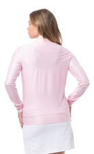 SOLTEK ICE PRINT ZIP MOCK. ROSE QUARTZ CHECK. 900454P - SanSoleil