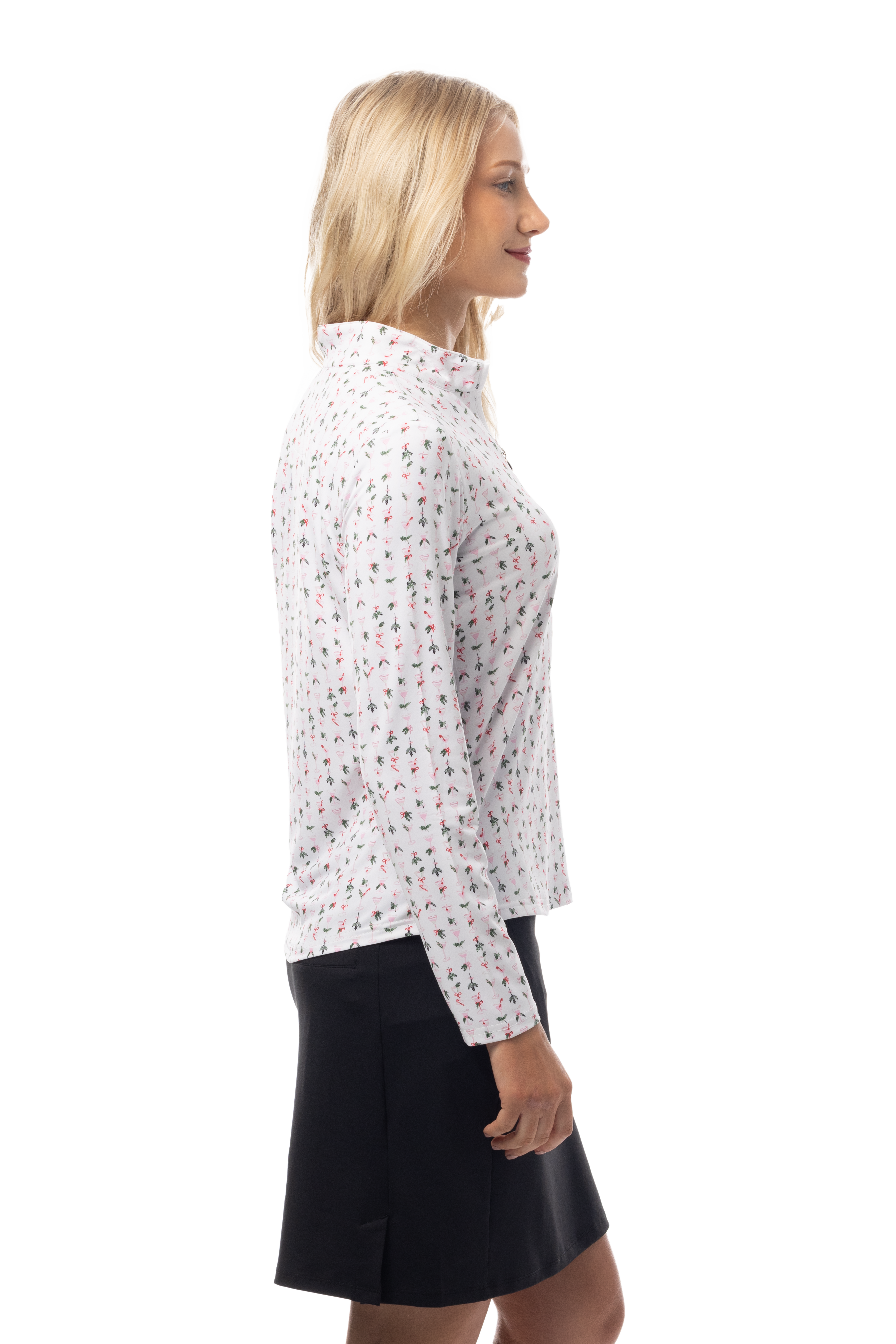 SOLCOOL  ZIP MOCK. CANDY CANE COSMOS. 900463 - SanSoleil