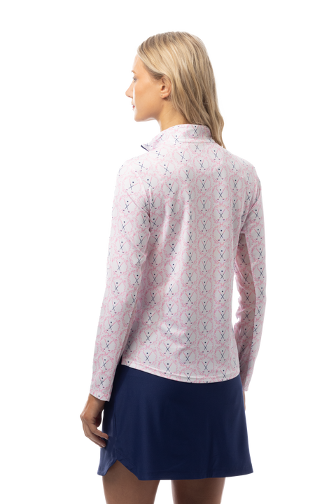 SOLCOOL PRINT MOCK. GOLF CREST. PINK. 900463